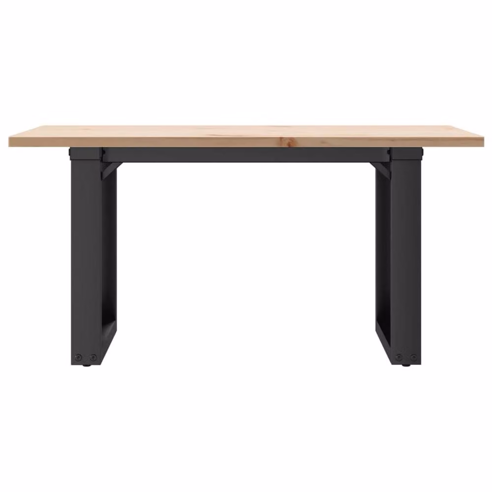 Berkfield Home O-Frame Coffee Table in Brown Solid Pine and Steel, W: 80 cm, D: 50 cm, H: 40 cm – 3