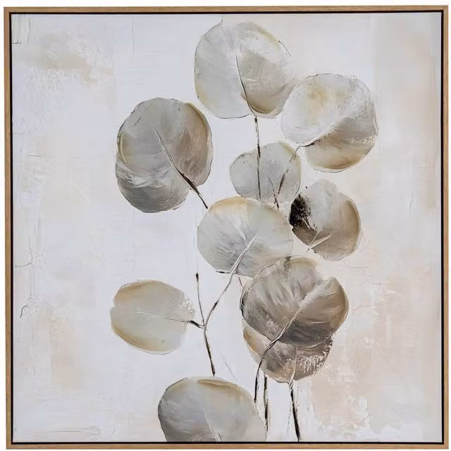 Lemon Pavilion Furniture and Decor Silvra Hand Painted Abstract Canvas in Wood Frame, Multicolour, W80 x H80 cm