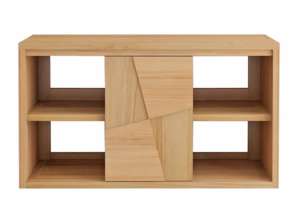 Vente-unique Sumbawa Suspended Teak Under-Sink Bathroom Cabinet in Light Oak, Width: 80 cm – 2