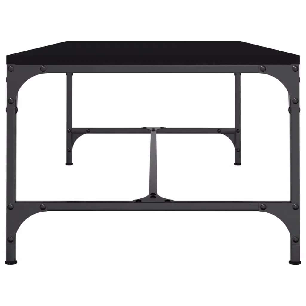 Berkfield Home Black Rectangular Coffee Table with Matt Composite Top and Metal Legs, W: 100 cm, D: 50 cm, H: 35 cm – 3
