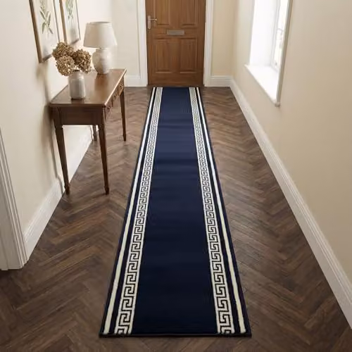 runrug Blue Key Hallway Runner Rug, Machine Woven, W: 100 cm, L: 210 cm – 4