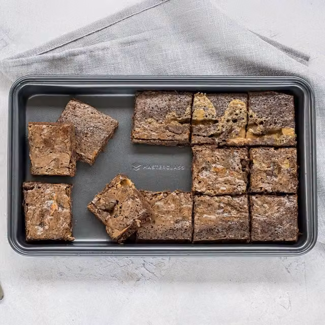 MasterClass Non-Stick Rectangular Brownie Tin, Carbon Steel, Grey