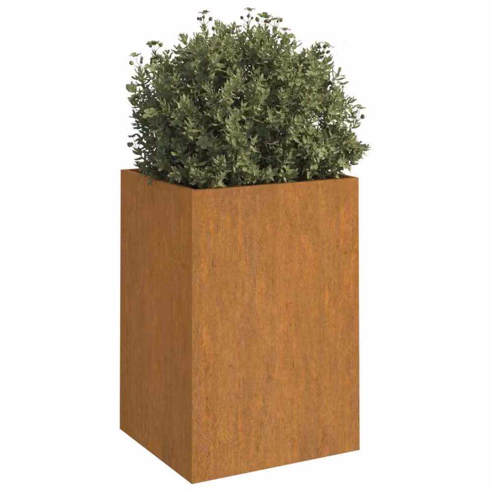 Berkfield Home Corten Steel Planter Tub in Brown, W: 52 cm, D: 48 cm, H: 75 cm – 3