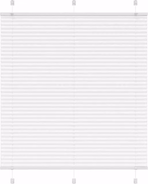 Berkfield Home White Single Pleat Polyester Fabric Blind, W: 115 cm, H: 100 cm