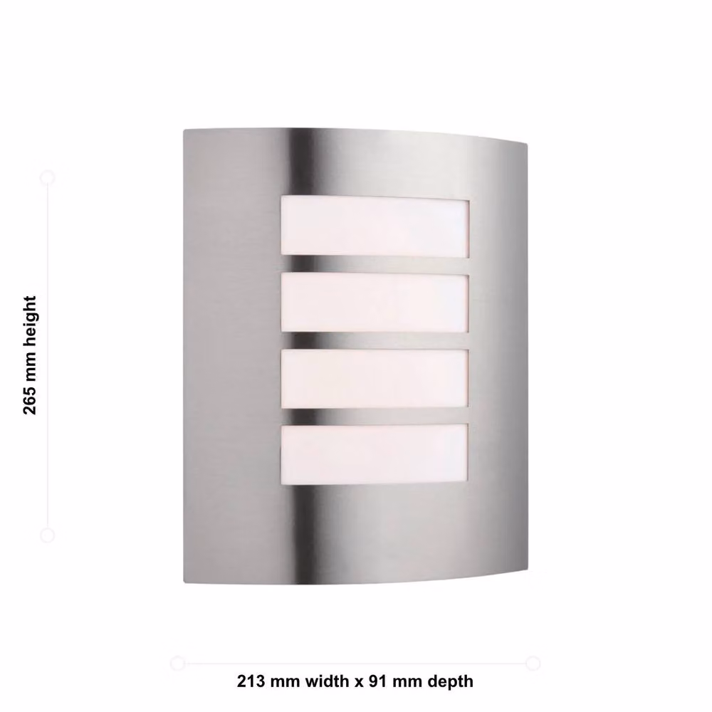 First Choice Lighting Blanch Stainless Steel Outdoor Flush Wall Light in Silver – 3