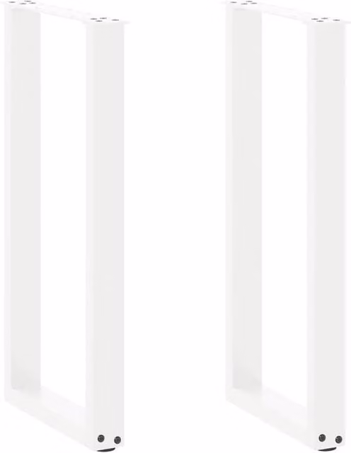 Berkfield Home U-Shaped Steel Coffee Table Legs, 2 Pieces, White, W: 38 cm, H: 72.5 cm
