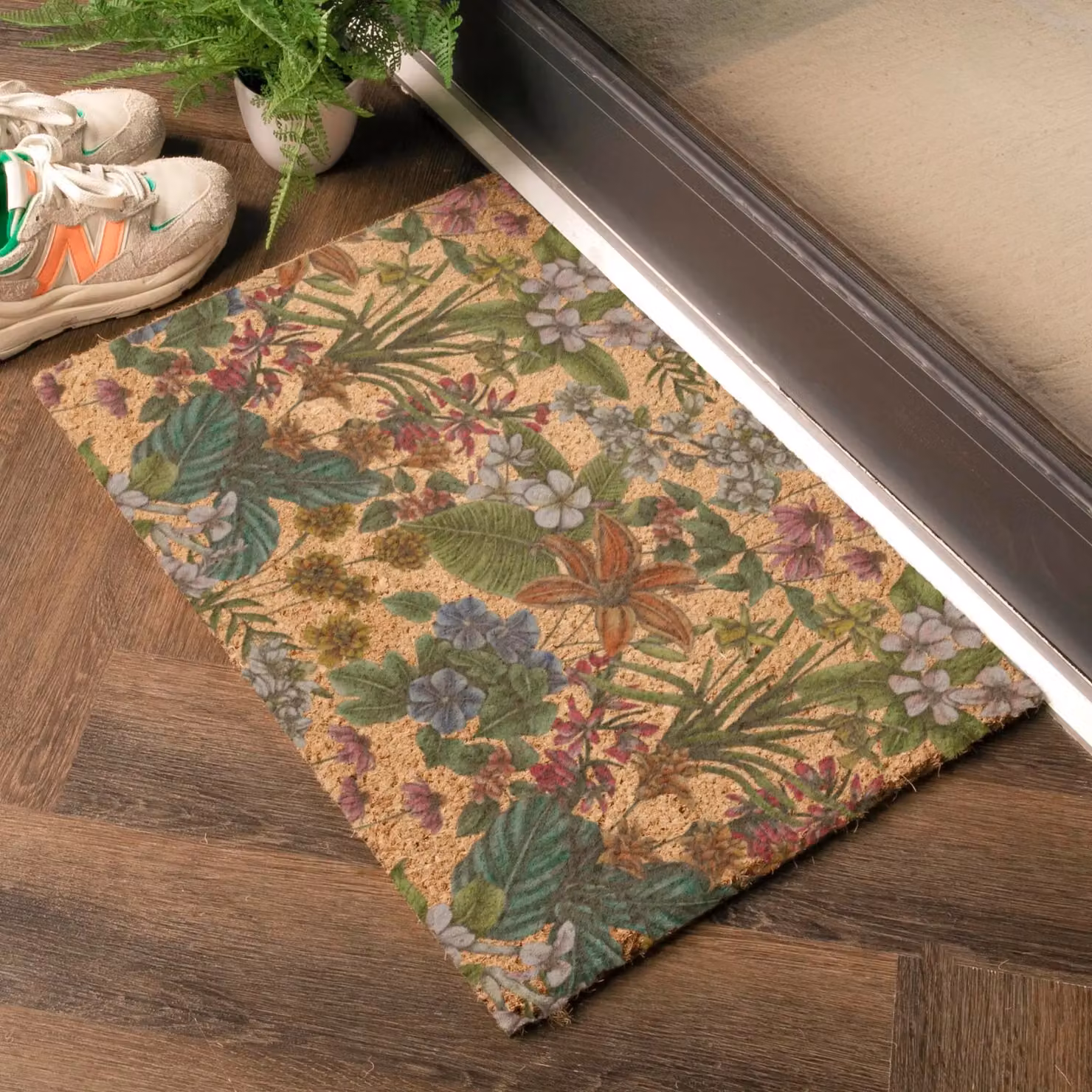 Artsy Mats Language of Flowers x Celia Battaini Floral Doormat in Brown and Multicolour, W: 60 cm, D: 40 cm – 2