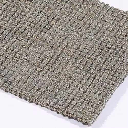Naturelle Grey Braided Jute Rectangular Rug, W: 60 cm, L: 230 cm – 3