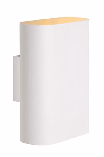 Lucide Ovalis Dimmable Oval Wall Lamp in White with 2 x E14 Sockets