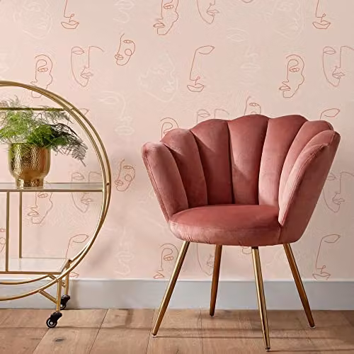 Riva Home Abstract Portrait Printed Wallpaper, Pink – 2