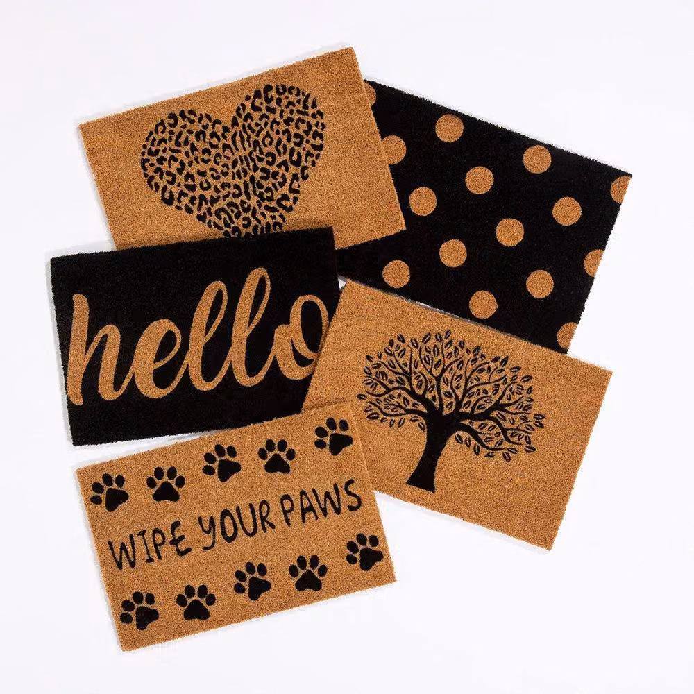 Arthouse Astley Wipe Your Paws Printed Coir Doormat, Black and Natural, W: 40 cm, D: 60 cm – 4