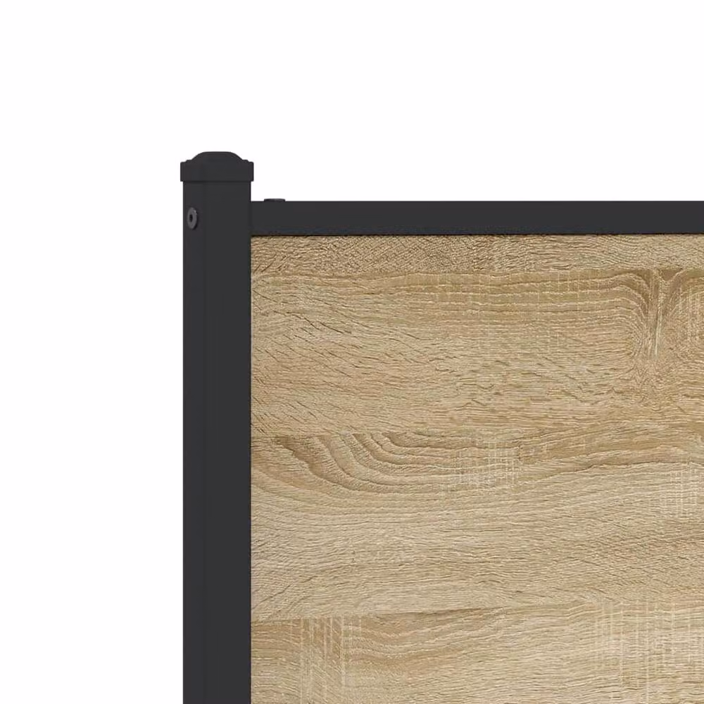 Berkfield Home Metal Bed Frame in Sonoma Oak and Light Brown, W/D/H: 100 x 200 x 91.5 cm – 6