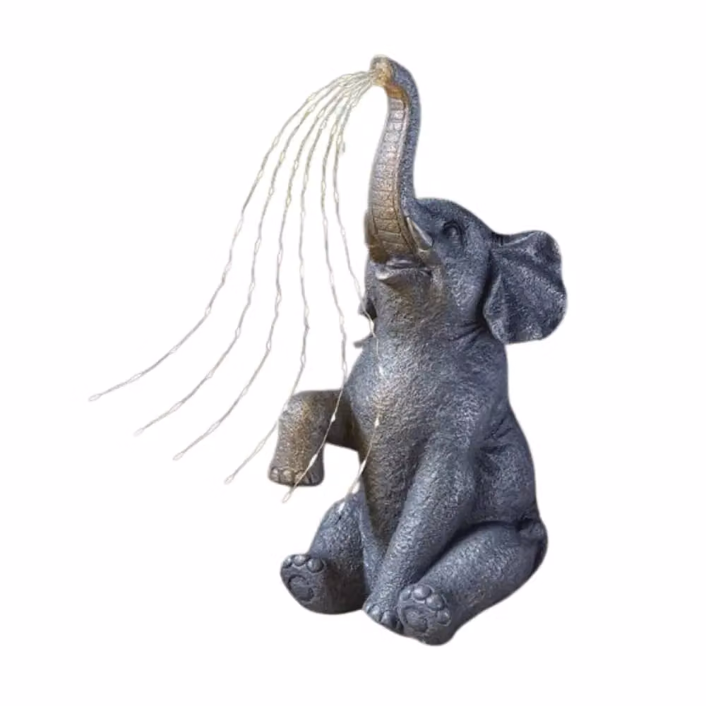 Marco Paul Solar Elephant Garden Ornament in Grey – 2