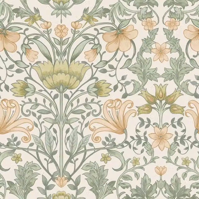 Holden Décor Eclectic Collection Vintage Floral Botanical Wallpaper in Beige, Blue and Cream/Ochre