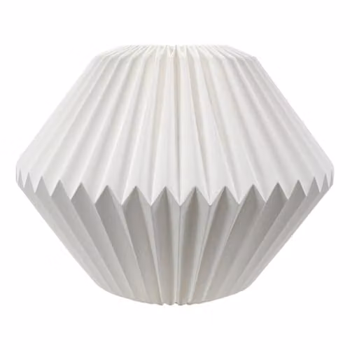 ValueLights Astrid White Geometric Origami Hexagon Paper Pleated Easy Fit Lamp Shade with LED Bulb, Width: 39.5 cm