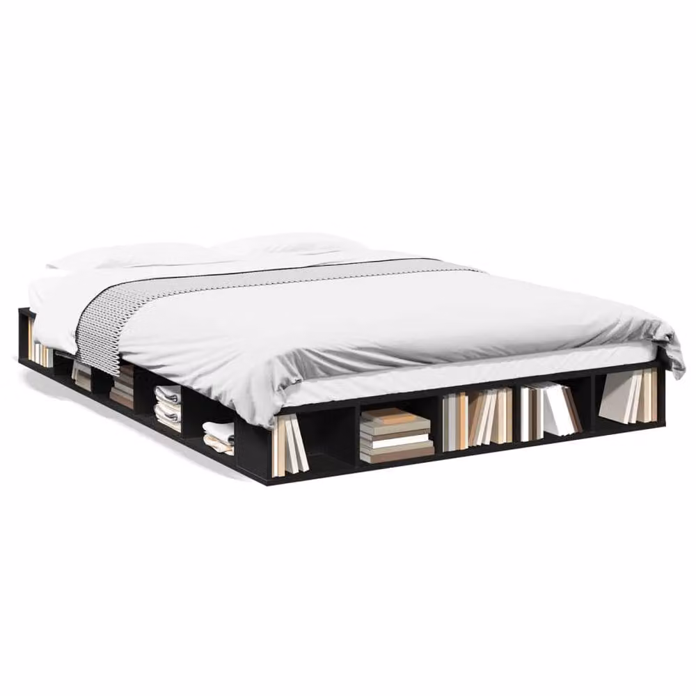 Berkfield Home Durable Engineered Wood Bed Frame in Black, W/D/H: 160 x 200 cm – 3