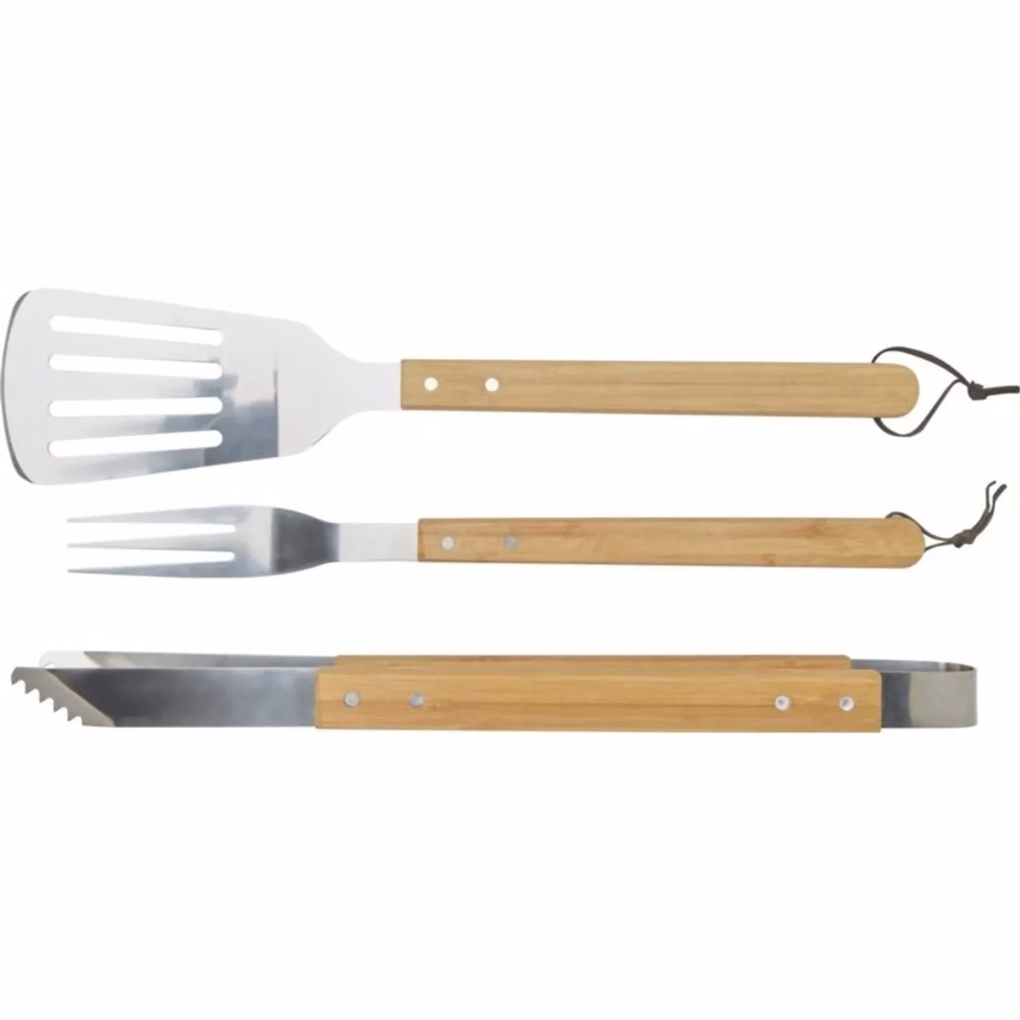 Seasons Assadus BBQ Tool Set in Silver Stainless Steel and Bamboo – 2