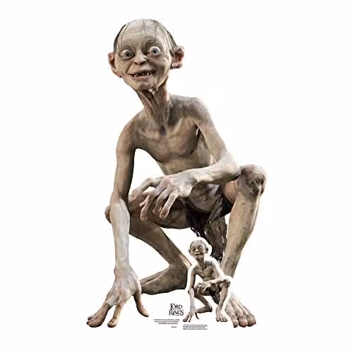 Star Cutouts SC4128 Gollum Lifesize Cardboard Cutout with Mini Stand, Multicolour Lord of the Rings Collector Display and Fantasy Party Decoration