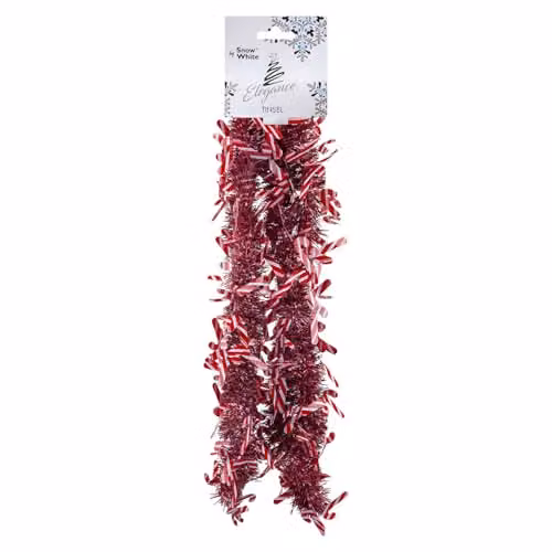 VFM e-Store Red Striped Candy Cane Tinsel Christmas Decoration W/D/H: 55 x 19 x 12 cm – 2