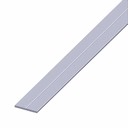 Rothley Silver Anodised Aluminium Flat Bar W: 20 mm, D: 2 mm, L: 1 m