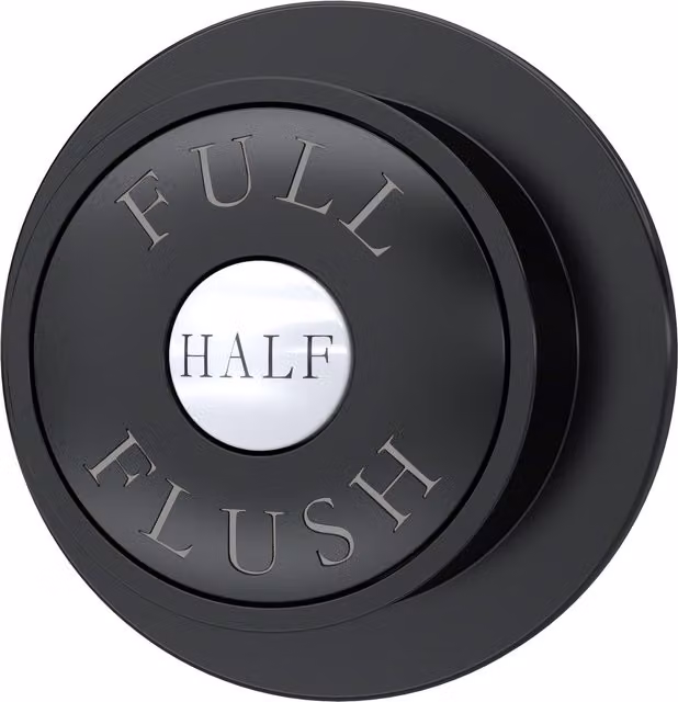 Balterley Traditional Dual Flush Round Push Button Replacement for Cistern, Matt Black, W: 8.5 cm, H: 7.2 cm – 1