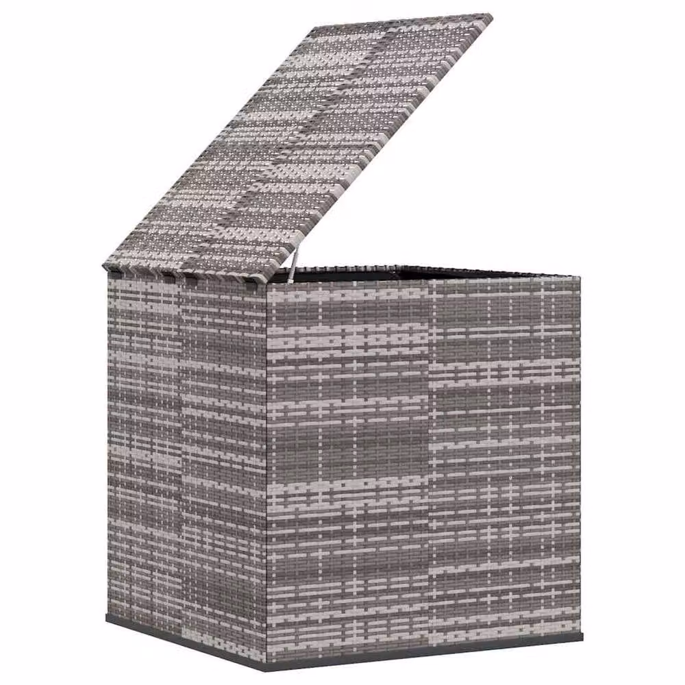 Berkfield Home Durable PE Rattan Garden Cushion Box in Grey, W/D/H: 100 x 97.5 x 104 cm – 3