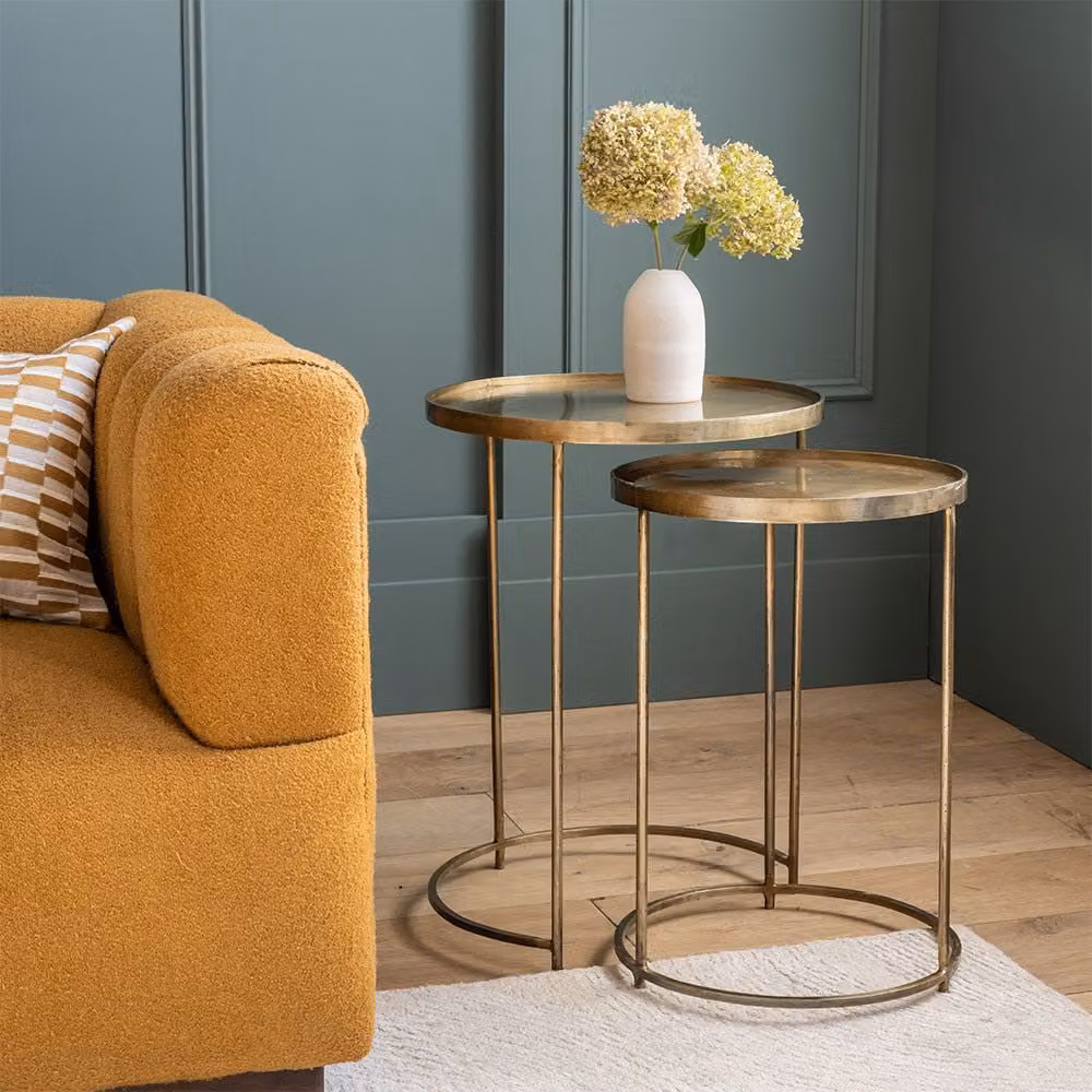Atkin and Thyme Aura Gold Metal Nesting Tables