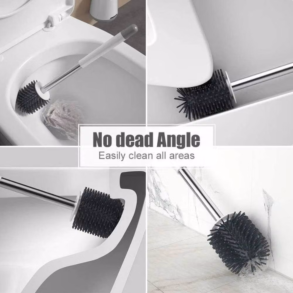 Havendro Silicone Toilet Brush and Holder Set in Grey and White – 3