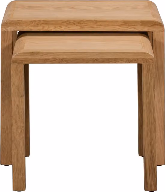 Julian Bowen Curve Nest of 2 Oak Side Tables – 4