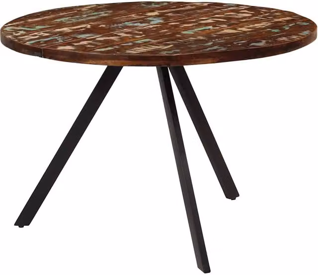 Berkfield Home Rectangular Dining Table in Brown Reclaimed Solid Wood W/D/H: 110 x 75 x 75 cm