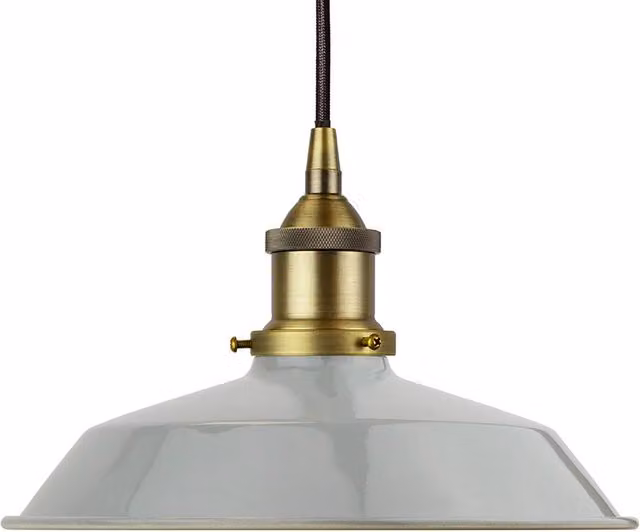 SE Home Trinity Small Metal Pendant Light in Grey and Matt Antique Brass
