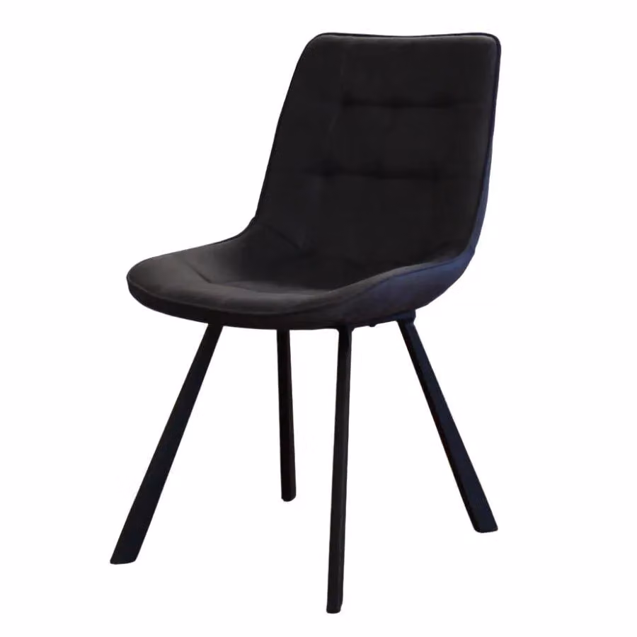 IH Design Anaisha Contemporary Dining Chairs in Grey Synthetic Leather, Set of 2 – 2