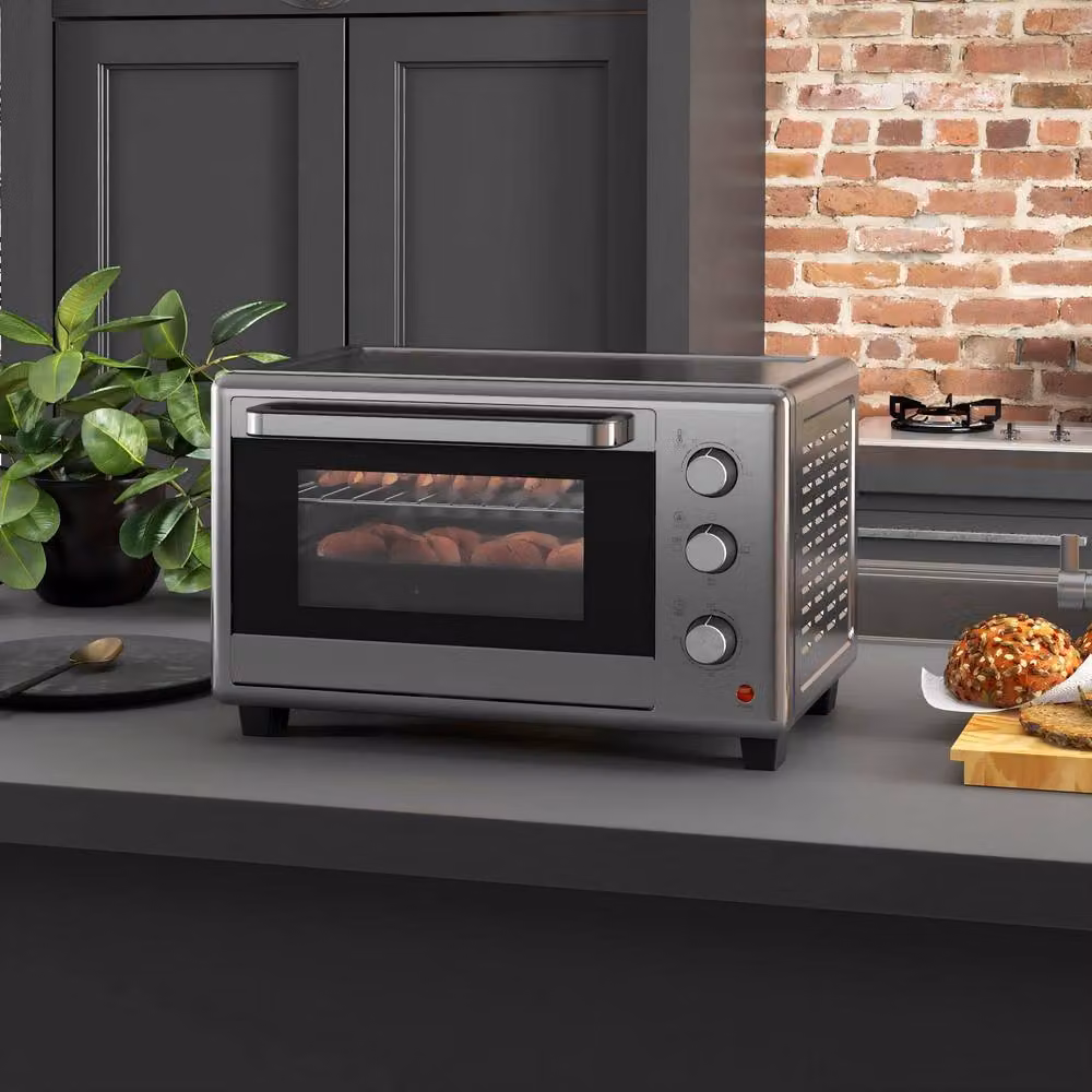 STILVORA 30L Mini Oven with Grill and Timer in Silver – 2