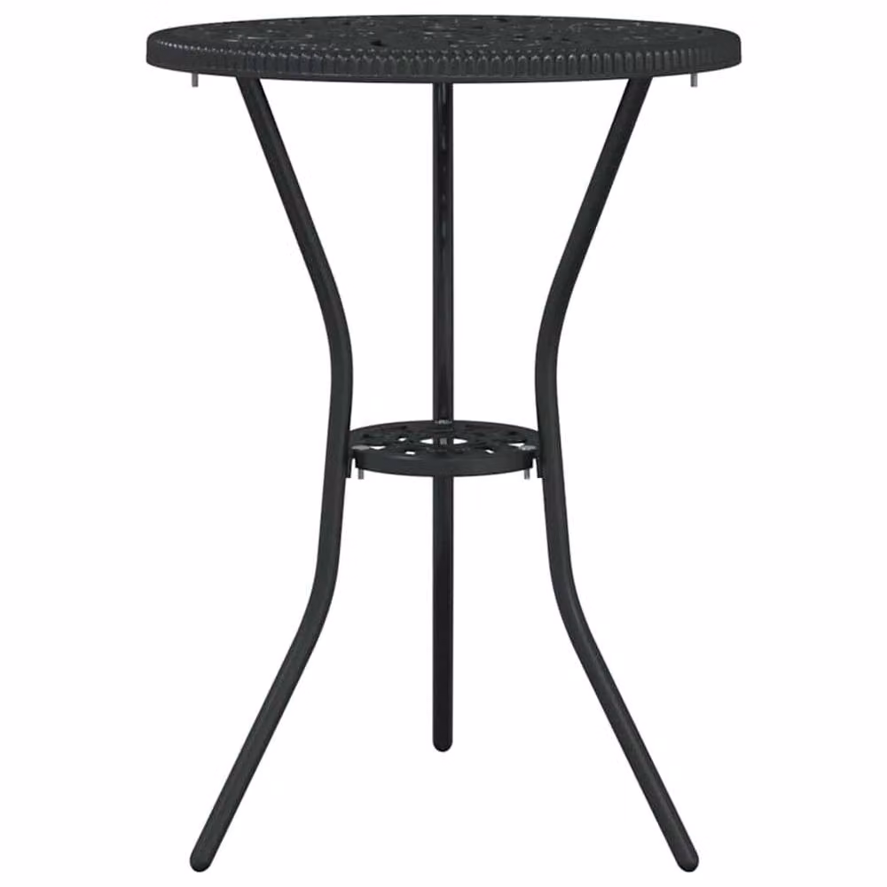 Berkfield Home 3 Piece Classic Garden Bistro Set in Matt Black Cast Aluminium – 3
