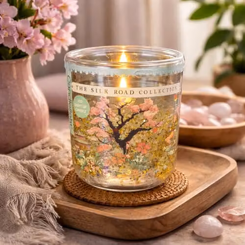 Candlelight Silk Road Collection Chengdu Light Up Glitter Scented Candle in Multicolour Glass Jar – 2