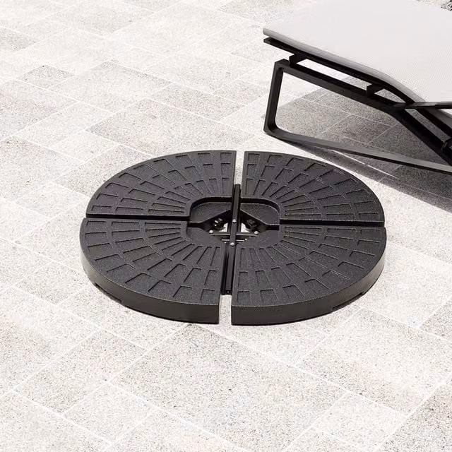 Komore Black Plastic Water or Sand Filled Freestanding Garden Parasol Base