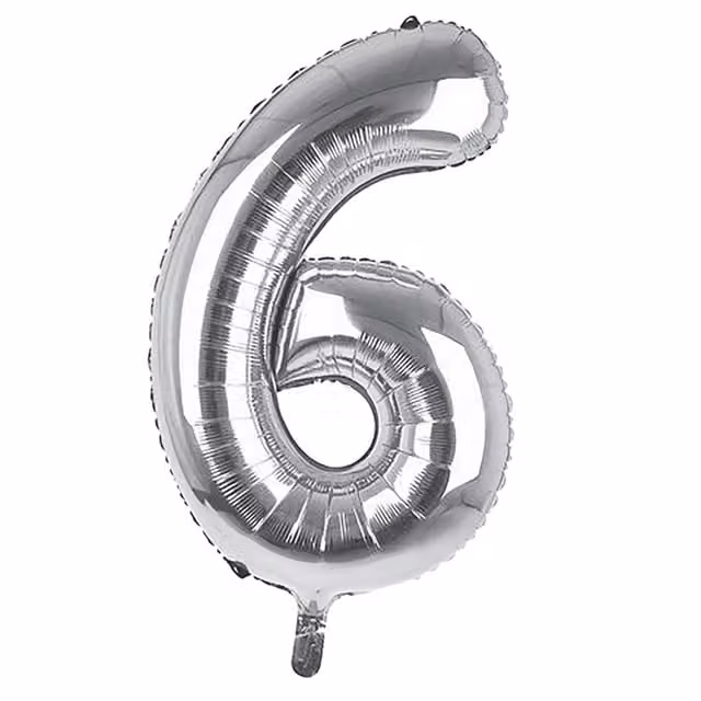 Sensations Silver Number 6 Giant Foil Balloon for Birthday Parties