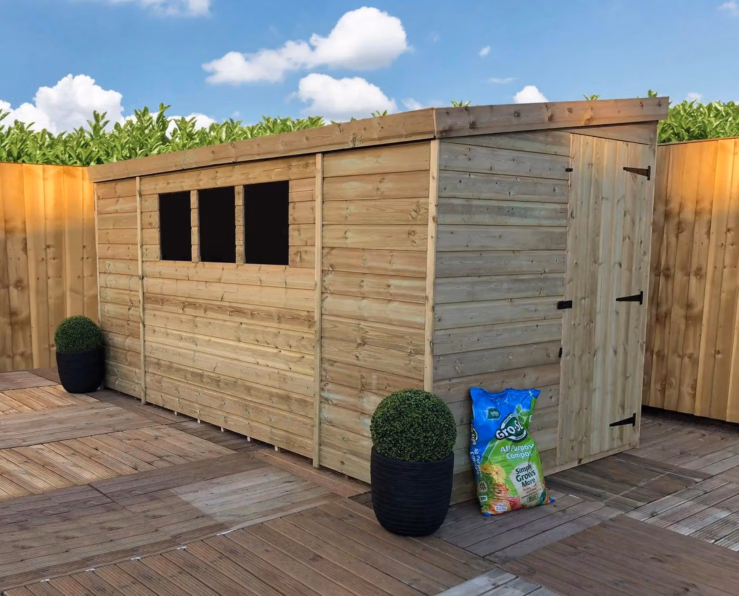 Marlborough Pent Garden Shed with Single Door in Beige and Sand – 2