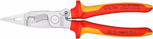 Knipex Red Combination Pliers, VDE-Tested, 200 mm