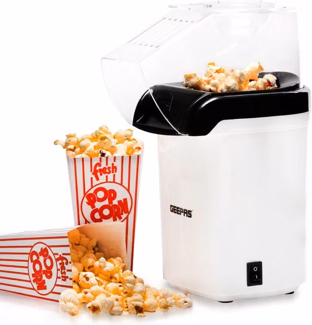 Geepas 1200W Hot Air Electric Popcorn Maker in White – 1