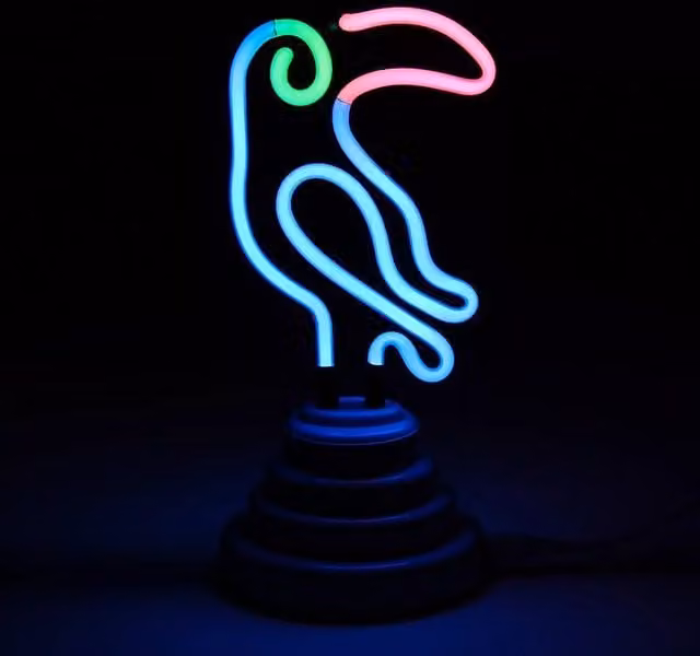 Nova Lighting Toucan Multicolour Neon Light in White, W/D/H: 30.48 x 30.48 x 30.48 cm