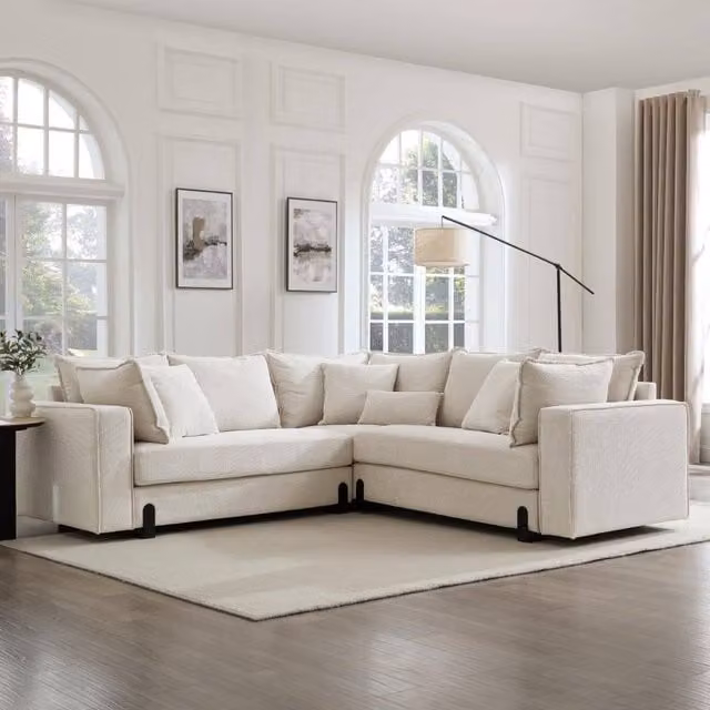 Home Detail Hayley Right Facing L-Shape Corner Sofa in Beige