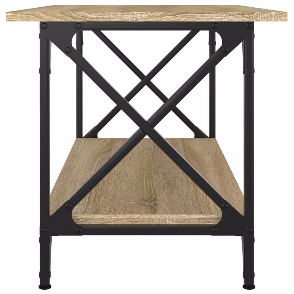 Berkfield Home Sonoma Oak Coffee Table in Brown, W/D/H: 80 x 45 x 45 cm – 3