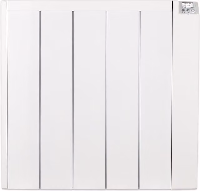 Mylek White Ceramic and Aluminium Electric Panel Heater with Thermostat and Timer, Width: 60 cm