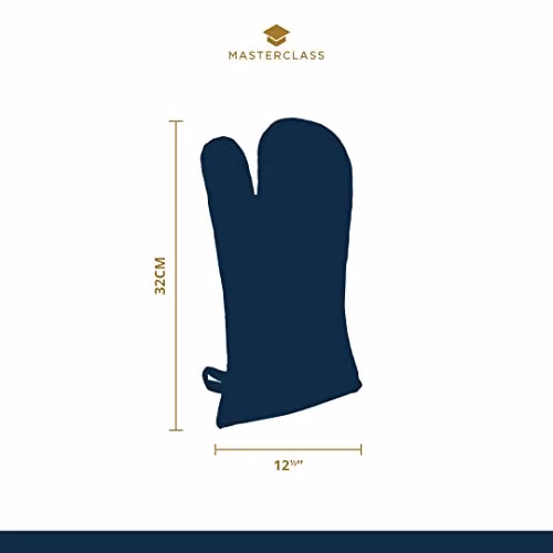 MasterClass Deluxe Professional Black Cotton Single Oven Glove – 3