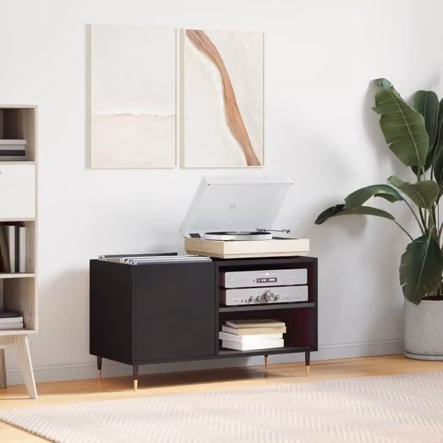 Berkfield Home Black Industrial Record Cabinet W: 85 cm, D: 38 cm, H: 48 cm – 1