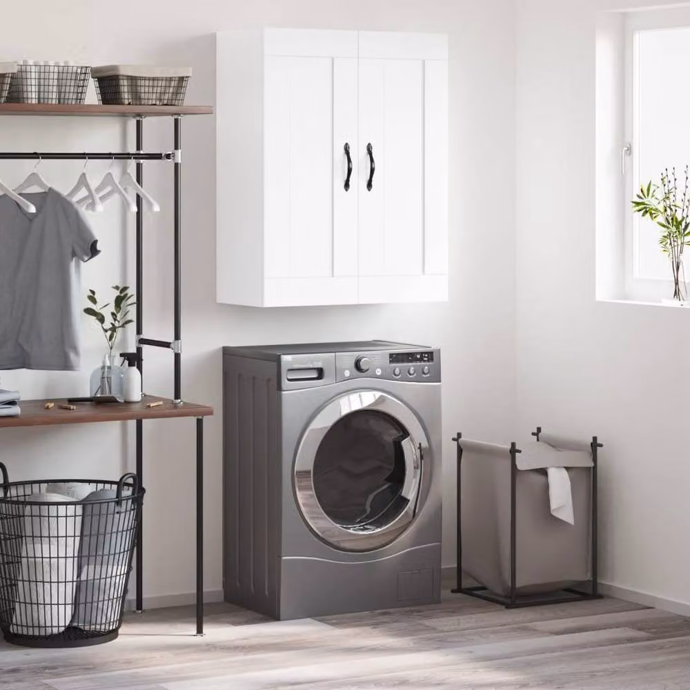 Berkfield Home Wall Mounted Cabinet in White, W/D/H: 69.5 x 34 x 90 cm – 2
