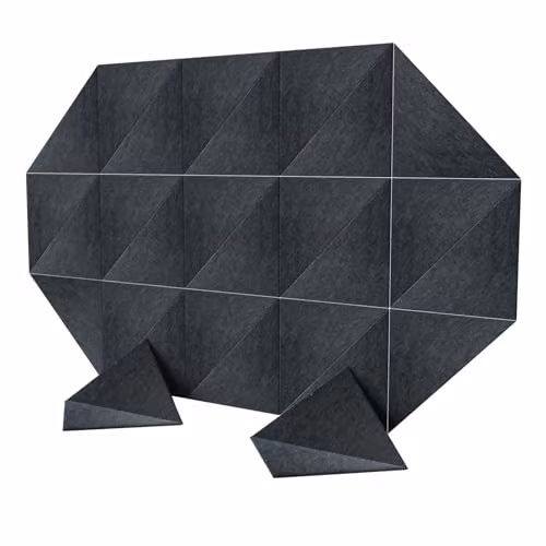 Gr8 Home Set of 24 Black Triangle Self Adhesive Acoustic Wall Panels made from Polyester Fibre