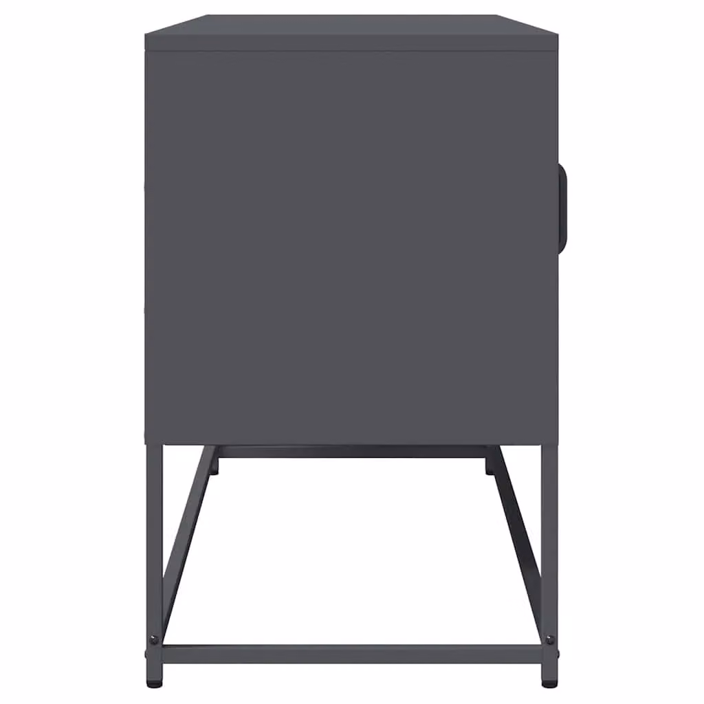 Berkfield Home Anthracite TV Cabinet in Black Cold-rolled Steel, W/D/H: 100.5 x 39 x 60.5 cm – 5