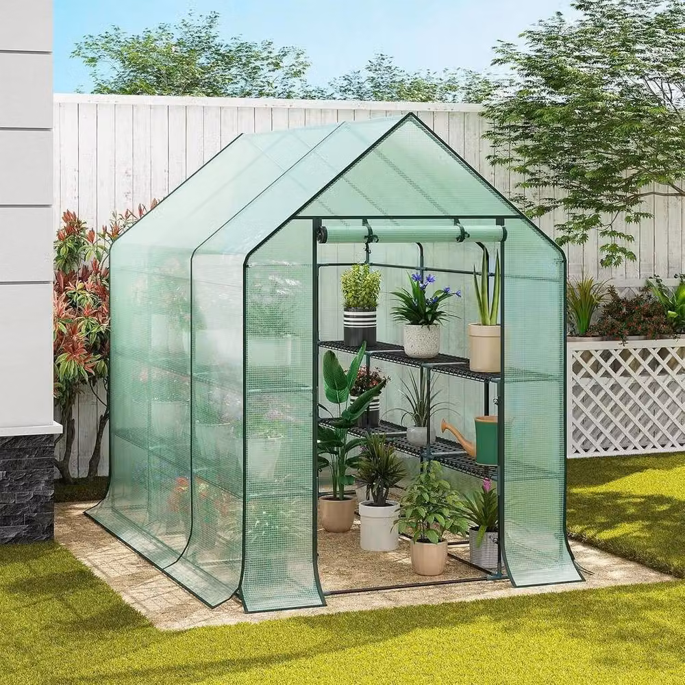 Kelvenix Walk in Polytunnel Greenhouse in Green, 0.6m2 – 3